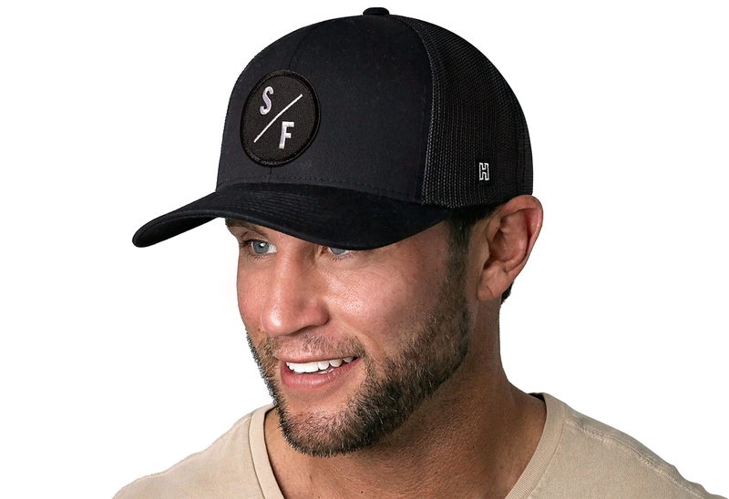 HAKA San Francisco Black Trucker Hat â€“ S/F Mesh Snapback Cap for Men, Women & Golf, City X Design Baseball Dad Hat - Image 3